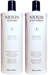 Nioxin System 1 Cleanser & Scalp Therapy Duo Set for Normal to Thin-looking Hair 33.8 oz (1 Liter)