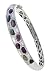 14K White Gold Diamond and Black and White Mother of Pearl Bangle