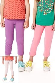 3 Pack Cotton Rich Assorted Leggings with Stay New™