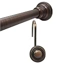 Finial Shower Rod and Round Hook Set - 9194-9057