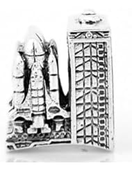 Sterling Silver Space Shuttle on Launch Pad Travel European Bead