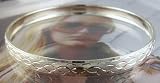 18K WHITE Gold Filled Diamond-cut Ladies Bangle - Small, Designer
