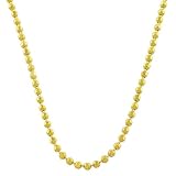 14 Karat Yellow Gold Diamond-Cut Beads Chain (1.2 mm Thick, 18 inch)
