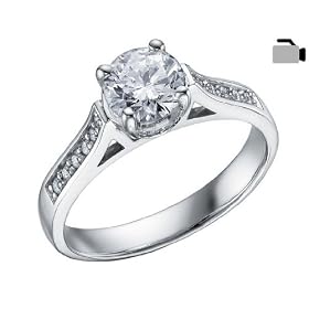 Diamond Cathedral Engagement Ring 3/4 Carat (ctw) in 18K White Gold