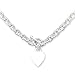 925 Sterling Silver Heart Toggle Clasp Chain Necklace