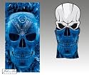 John Doe Tunnel Multipurpose Headwear/Gaiter/Neck Tube - Frankfurt Grinning Skull Design, Blue & Black