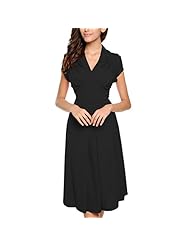 V-neck Cap Sleeves Vintage Ruched Cocktail Above the Knee Polyester/Spandex Evening Dress/Bridesmaid Dress/Prom Dress/Wedding Party Dress 