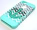 Cellphone Trendz Hybrid Rocker Case for Apple iPhone 5, 5s, 5g - Teal Anchor Chevron Design Case with Teal Silicone Skin