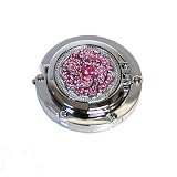 Designer Collection Pink Rhinestone Magnetic Foldable Purse Hook/hanger with Hidden Mirror