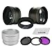 Essential Lens Kit for KONICA MINOLTA DIMAGE Z3 Z5 Z6 Includes: Lens Tube Adapter (High Quality Aluminum), 0.45X Wide Angle and 2.0X Telephoto High Definition Lens + Professional Filter Kit (UV, Polarizing, Fluorescent) + Adapter Ring Kit + 1 Ultra Fine GOJA Microfiber Cleaning Cloth