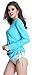 ILISHOP Hot Sale Women's Swimming Shirt UV Sun Protection Long-Sleeve Rash Guards Blue L-US8