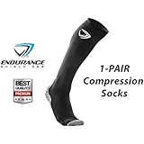 Premium Leg Compression Socks (2 pcs) - Ultra Lightweight Running Compression Socks for Men & Women - Great Relief for Shin Splints, Calf & Leg Pain, Athletes & Outdoor Activities - Improves Recovery - Endurance Shield 360&reg; - 100% Money Back Guaranteed!