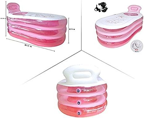 Fashion Foldable Durable Adult SPA Inflatable Bath Tub with Electric Air Pump-pink