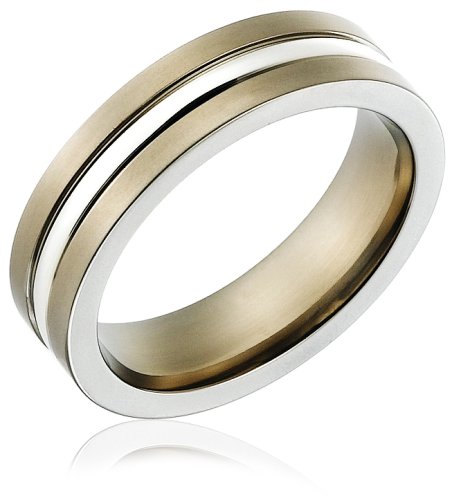 6mm Titanium with Sterling Silver Wedding Band