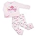 Basico Baby Girls Kids Thermal Longsleeve Top and Pants 2 Piece Pajama Set
