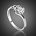 Fashion Plaza Use Cubic Zirconia Crystal Double Heart Engagement Ring R37