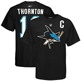 San Jose Sharks Joe Thornton Captain Reebok Player Jersey T-Shirt (Small)