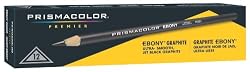 Prismacolor Premier Ebony Graphite Sketching Pencil, Jet Black, Extra Smooth, Dozen - 14420