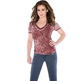 Touch by Alyssa Milano Arizona Cardinals Womens Fade Route Low V-Neck T-Shirt XX Large