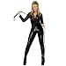 Fever Miss Whiplash Costume, Black, with Zip Up Catsuit
