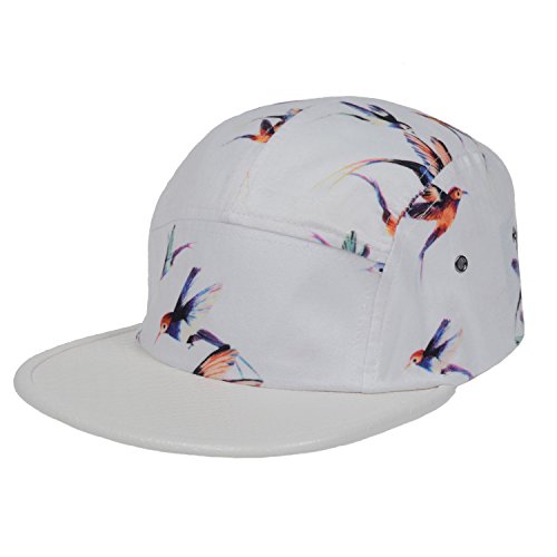 GP Accessories Mens Womens Bird Print Faux Leather Visor 5 Panel Hat