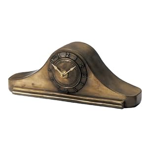 New Haven N91485WTCB 4 by 10-1/4 by 3-Inch Bronze Art Deco Mantle Clock