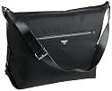 Prada Women's Large Nylon with Leather Trim Luggage Shoulder Bag, Black
