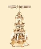 Weihnachtspyramiden 4-stöckige Pyramide - Heilige Geschichte - 63 cm - 120 V Elektromotor (US-Norm)