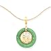14k Gold & Green Jade "Double Joy" Donut Pendant