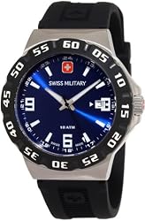 Swiss Military Calibre Men's 06-4R1-04-003 Racer Blue Dial Black Rubber Watch