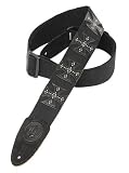 Levy's Leathers 2 Cotton Guitar Strap with Iron Crosses,Black