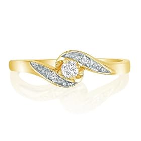 Bypass Diamond Promise Ring in 10K Yellow Gold
