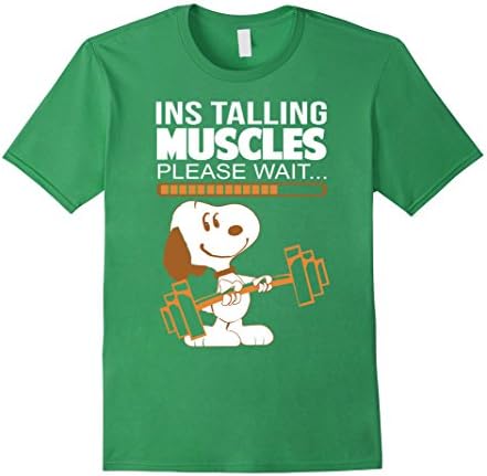 Men's Gym T-shirt , Installing muscles. Please wait.... Large Grass