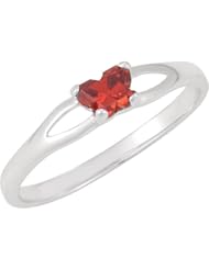 10k White Gold January CZ Birthstone Butterfly Ring, Size 3