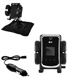 LG KG810 Auto Bean Bag Dash Holder with Car Charger - Uses Gomadic TipExchange
