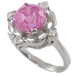 Sterling Silver Round Cut Ring with CZ Accents
