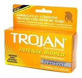 Trojan Intense Ribbed Condoms Vibrating Ring, 13-Count