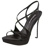 IMAGE OF BCBGeneration Women's Gretel Sandal,Black Satin,10 M US