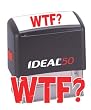 WTF? Red Office Stock Self-Inking Rubber Stamp