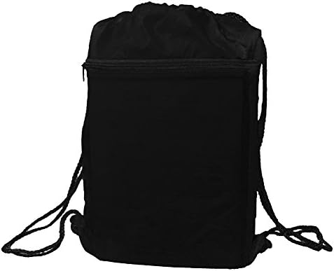 Drawstring Backpack Bag Solid Black