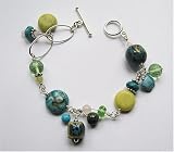 Blue and Green Stone & Sterling Silver Bracelet