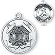 Sterling Silver St Michael United States Coast Guard Medal and 24-inch Chain