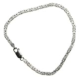 Sterling Silver 1/16 Thin Square Byzantine Chain, NICKEL FREE