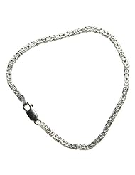Sterling Silver Italian BYZANTINE Chain Necklaces & Bracelets 2.6mm Sterling Silver finish Nickel Free, sizes 7 - 30 inch