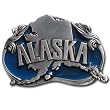 Pewter Belt Buckle - Alaska State - Pewter Belt Buckle