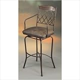 Napa Ridge Swivel Barstool with Florentine Coffee Fabric