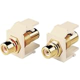 Leviton R0340830A Gold Plated Solderless Rca Speaker Jacks In Almond