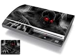 Bundle Monster Vinyl Skins For Sony Playstation PS3 Game Console - Cover Faceplate Protector Sticker Art Decal Accessory - Red Eye Skull