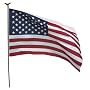 3'X5' Polycotton US Flag with 6' steel pole & steel bracket Kit