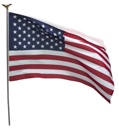 Valley Forge 3-Foot x 5-Foot Polycotton U.S. Flag With 6-Foot Steel Pole & Steel Bracket Kit